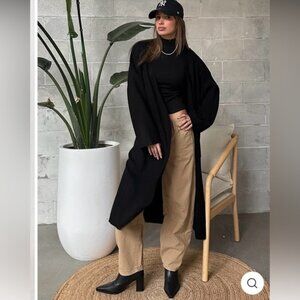 BRUNETTE THE LABEL MATILDA RIBBED KNIT MAXI CARDIGAN